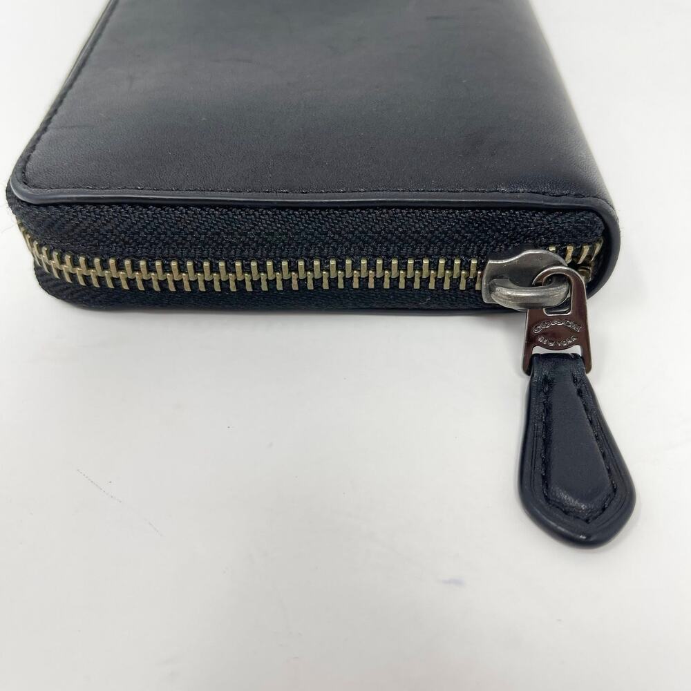 Coach Accordion Zip Wallet Black Leather Glove-Tanned 12 Card Slots 54300 - Picture 3 of 11
